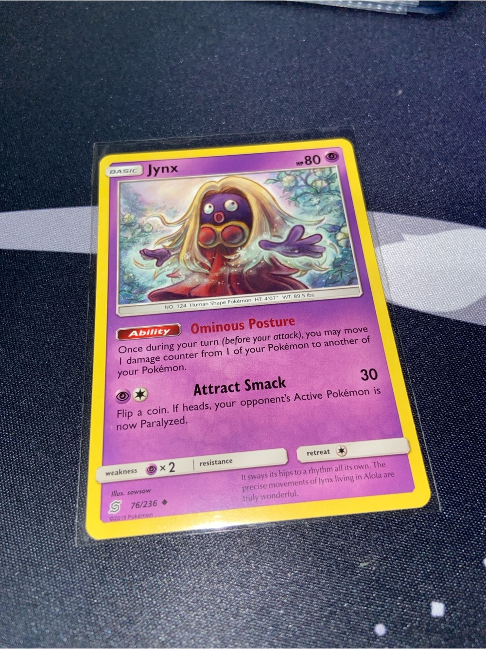 Jynx Pokémon Trading Card (76/236)Sun & Moon: Unified Minds